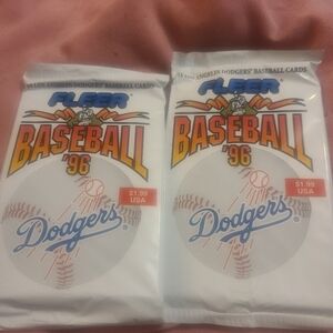 1996 Fleer Baseball Card Los Angeles Dodgers Team Pack set of 2 . New Old Stock